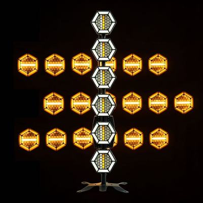 6X50W Stand retro light RGB Warm with Auxiliary
